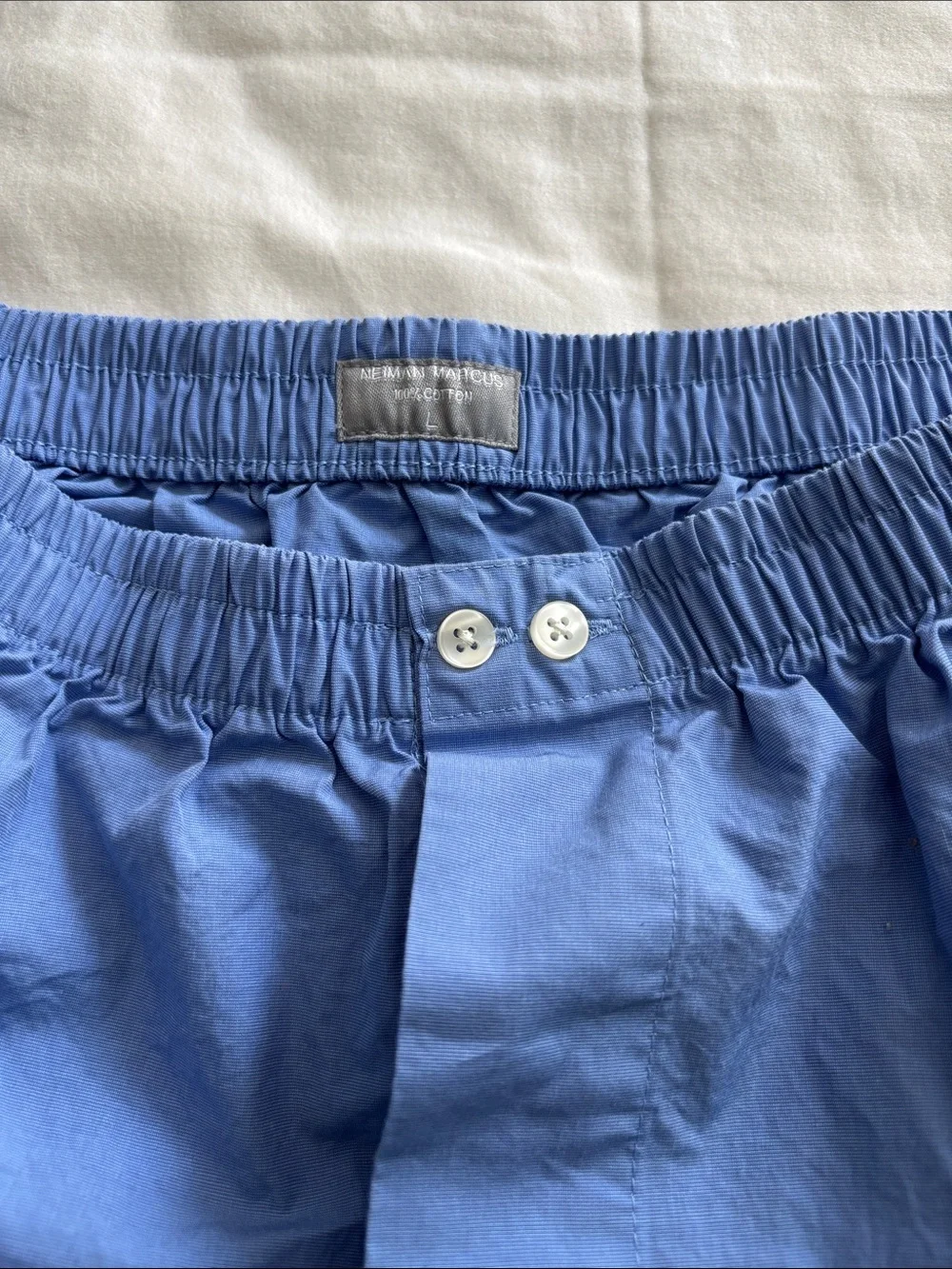 Neiman Marcus Light Blue Cotton Boxer Shorts - Two Pack